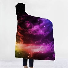 Load image into Gallery viewer, 150x200CM 3D Colorful Printed Hooded Blankets Warm Wearable Plush Mats Thick Nap