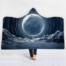 Load image into Gallery viewer, 150x200CM 3D Colorful Printed Hooded Blankets Warm Wearable Plush Mats Thick Nap