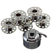 Load image into Gallery viewer, Stainless Steel Sewing Machine Accessories 5 Bobbins 1 Bobbin Case For Brother Toyata Singer