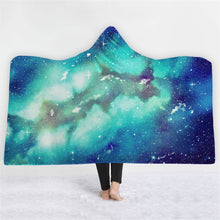 Load image into Gallery viewer, 150x200CM 3D Colorful Printed Hooded Blankets Warm Wearable Plush Mats Thick Nap