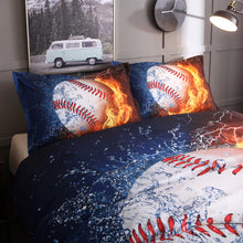 Load image into Gallery viewer, 3PCS Bedding Sets Bedclothes Baseball Print  Quilt Duvet Cover Pillowcase Decor