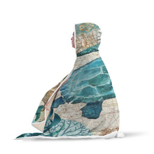 Load image into Gallery viewer, 150x200cm Kid Adult Hooded Blankets Soft Ocean World Wearable Throw Blankets Cloak