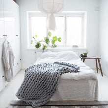 Load image into Gallery viewer, 120x150cm Handmade Knitted Blanket Soft Warm Thick Line Cotton Throw Blankets