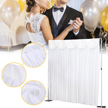 Load image into Gallery viewer, 3x3M White Stage Wedding Party Backdrop Photography Background Drape Curtains