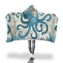 Load image into Gallery viewer, 150x200cm Kid Adult Hooded Blankets Soft Ocean World Wearable Throw Blankets Cloak