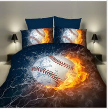Load image into Gallery viewer, 3PCS Bedding Sets Bedclothes Baseball Print  Quilt Duvet Cover Pillowcase Decor