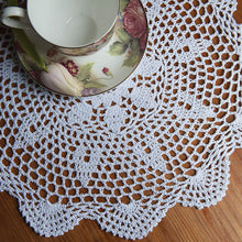 Load image into Gallery viewer, 37cm Round White Pure Cotton Yarn Hand Crochet Lace Doily Placemat Tablecloth Decor