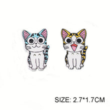 Load image into Gallery viewer, 50PCS 21-26MM DIY Animal Wood Buttons Painted Cute Cat Hand-sewing Decorative Other Crafts Accessori