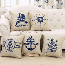 Load image into Gallery viewer, 5 Pattern Mediterranean Style Fashion Cotton Linen Beige Pillow Case Home Sofa Decor