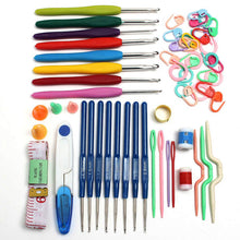 Load image into Gallery viewer, 16 Sizes Aluminum Sweater Scarf Hat Crochet Hooks DIY Craft Knitting Needle Kits
