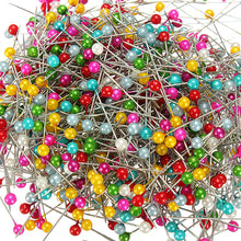 Load image into Gallery viewer, 800Pcs Round Pearl Head Pins Weddings Corsage Sewing Pin