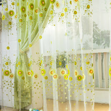 Load image into Gallery viewer, 100x200cm Sunflower Tulle Voile Sheer Window Screen Bedroom Window Curtain
