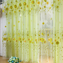 Load image into Gallery viewer, 100x200cm Sunflower Tulle Voile Sheer Window Screen Bedroom Window Curtain