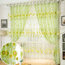 Load image into Gallery viewer, 100x200cm Sunflower Tulle Voile Sheer Window Screen Bedroom Window Curtain