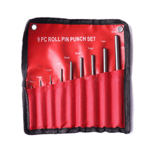Load image into Gallery viewer, 9 Piece Set-up Punch Round Punch Pieces Roll Pin Punch Set Bolt Catch Roll Pin Hole Punch Leather Craft Tool