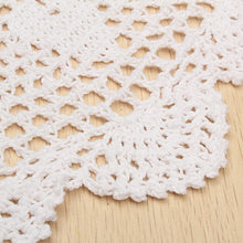 Load image into Gallery viewer, 37cm Round White Pure Cotton Yarn Hand Crochet Lace Doily Placemat Tablecloth Decor
