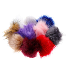 Load image into Gallery viewer, 10Pcs/Set 12CM/4.72 Inch Faux Fox Fur Fluff Balls for Knitted Hat Accessories Key Chain Scarf DIY Pendant Accessories