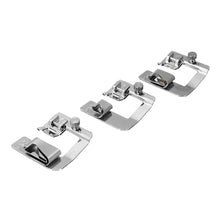 Load image into Gallery viewer, 3Pcs Domestic Sewing Machine Presser Foot Rolled Hem Feet Set 4/8'' 6/8'' 8/8''