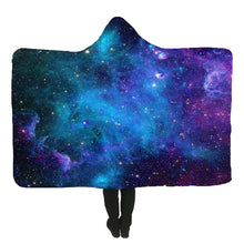 Load image into Gallery viewer, 150x200cm Starry Sky Hooded Blankets Wearable Soft Winter Bed Cover Halloween