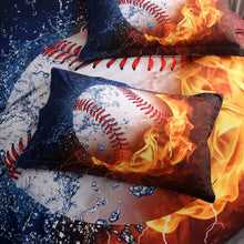 Load image into Gallery viewer, 3PCS Bedding Sets Bedclothes Baseball Print  Quilt Duvet Cover Pillowcase Decor