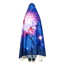 Load image into Gallery viewer, 150x200cm Starry Sky Hooded Blankets Wearable Soft Winter Bed Cover Halloween
