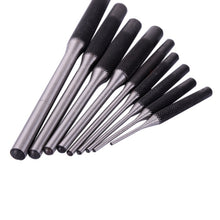 Load image into Gallery viewer, 9 Piece Set-up Punch Round Punch Pieces Roll Pin Punch Set Bolt Catch Roll Pin Hole Punch Leather Craft Tool