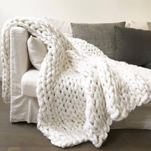 Load image into Gallery viewer, 80x100CM Handmade Knit Knitted Blankets Soft Thick Cotton Throw Sofa Bed Decor
