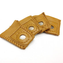 Load image into Gallery viewer, Handmade Patchwork Faux Leather Thimble Finger Sets With Metal Tip DIY Sewing Tools Hand Needlework Accessory
