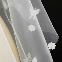 Load image into Gallery viewer, Elegant Ivory Cathedral Length Butterfly Petal Bride Wedding Bridal Veil White DIY Sewing Cloth
