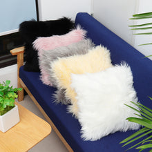 Load image into Gallery viewer, 40x40 Faux Wool Fur Cushion Cover Fluffy Soft Plush Throw Pillow Case Home Decor