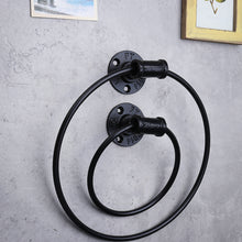 Load image into Gallery viewer, Wrought Iron Bathroom Hand Towel Hoder Ring Wall Mount Hanging Holder 15/27cm 