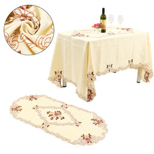 Load image into Gallery viewer, Embroidered Tablecloth Home Table Decor Lace Rose Cutwork Restaurant Table Cover
