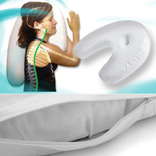 Load image into Gallery viewer, Honana WX-269 U Shape PP Cotton White Pillow Side Sleeper Head Rest Travel Soft Anti Snoring Cushion
