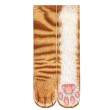 Load image into Gallery viewer,  Creative 3D Print Adult Animal Paw Socks Unisex Crew Cat Long Tube Stocks Elastic Breathable Sock Dog Tiger Zebra Pig Cat Paw