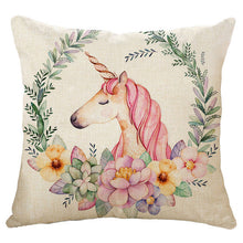 Load image into Gallery viewer, Honana 45x45cm Home Decoration Cartoon Unicorn Animal Square 12 Optional Patterns Cotton Linen Pillowcases Sofa Cushion Cover Chair Seat