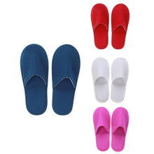 Load image into Gallery viewer, 1 Pair Hotel Travel Disposable Slippers Home Guest White Red Blue Slippers