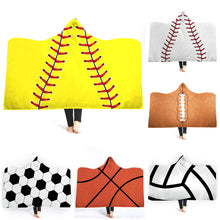 Load image into Gallery viewer, 3D Sport Hooded Blankets Printed Warm Winter Wearable Soft Plush Mats Thick Nap