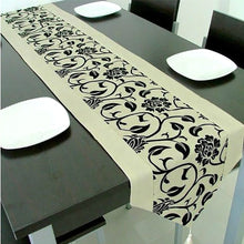 Load image into Gallery viewer, Flocking Damask Table Runner Cloth Wedding Decoration