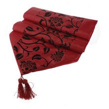 Load image into Gallery viewer, Flocking Damask Table Runner Cloth Wedding Decoration