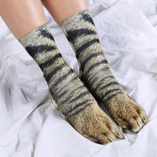 Load image into Gallery viewer,  Creative 3D Print Adult Animal Paw Socks Unisex Crew Cat Long Tube Stocks Elastic Breathable Sock Dog Tiger Zebra Pig Cat Paw