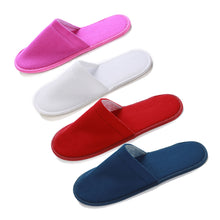 Load image into Gallery viewer, 1 Pair Hotel Travel Disposable Slippers Home Guest White Red Blue Slippers