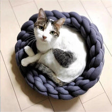 Load image into Gallery viewer, Knitted Pet Bed Dog Cat Bed Puppy Pillow House Soft Warm Dog House Mat