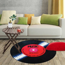 Load image into Gallery viewer, Non-Slip Retro Round Record Coaster Printing Soft Floor Mat Carpet Room Area Rug