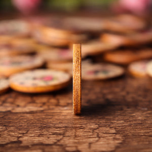 50PCS 25MM 2 Holes Decorative Clock Pattern Log Painted Round Shape Fasteners Buttons for Crafts Sewing Scrapbooking