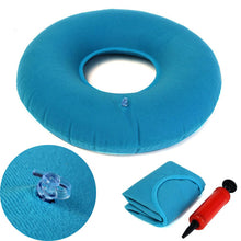 Load image into Gallery viewer, Inflatable Medical Hemorrhoid Rubber Round Seat Cushion Blue PVC Pillow