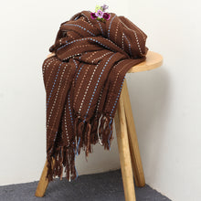 Load image into Gallery viewer, Soft Knitted Throw Blankets Bed Sofa Couch Decorative Fringe Waffle Pattern