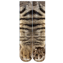 Load image into Gallery viewer,  Creative 3D Print Adult Animal Paw Socks Unisex Crew Cat Long Tube Stocks Elastic Breathable Sock Dog Tiger Zebra Pig Cat Paw