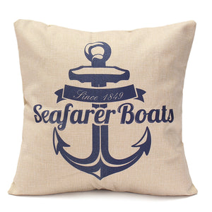 5 Pattern Mediterranean Style Fashion Cotton Linen Beige Pillow Case Home Sofa Decor 