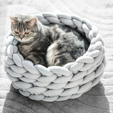 Load image into Gallery viewer, Knitted Pet Bed Dog Cat Bed Puppy Pillow House Soft Warm Dog House Mat