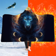 Load image into Gallery viewer, 3D Wolf Hooded Blankets Short Plush Throw Cloak Soft Warm Bed Sheets Cover Maps